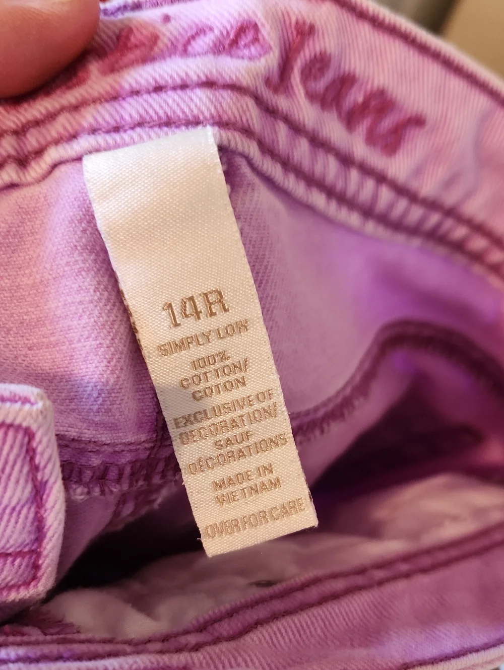 Justice Pink/Purple Jeans - Girls Sz 14R Barbiecore